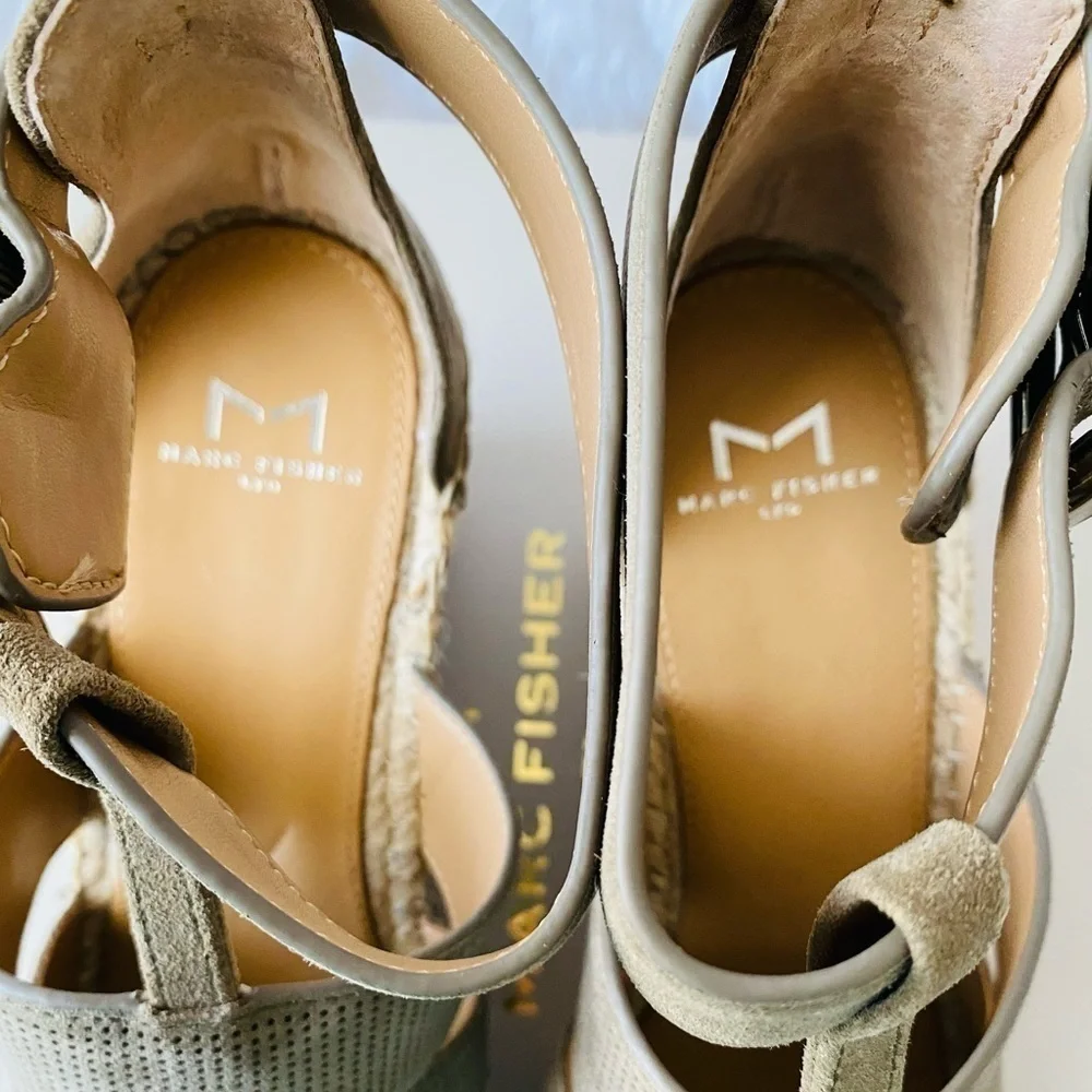 Marc Fisher Adore Espadrille Suede Green Wedges